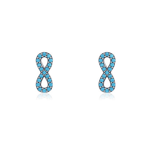 Sterling Silver Turquoise Infinity Stud Earrings