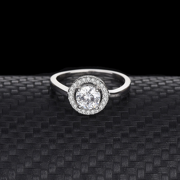 Silver Cubic Zirconia Solitaire Ring