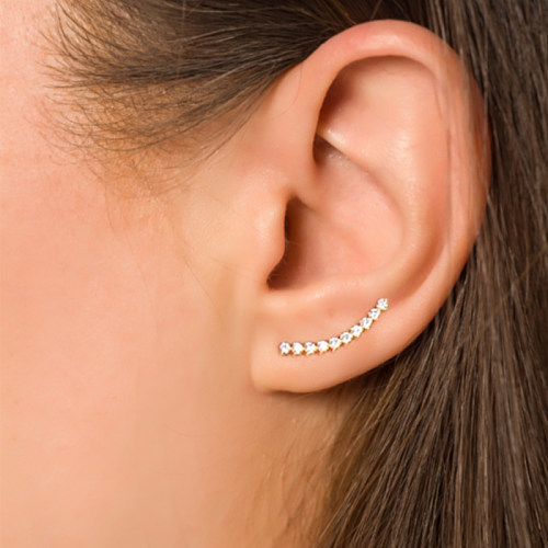 Sterling Silver Zirconia Line Ear Climber