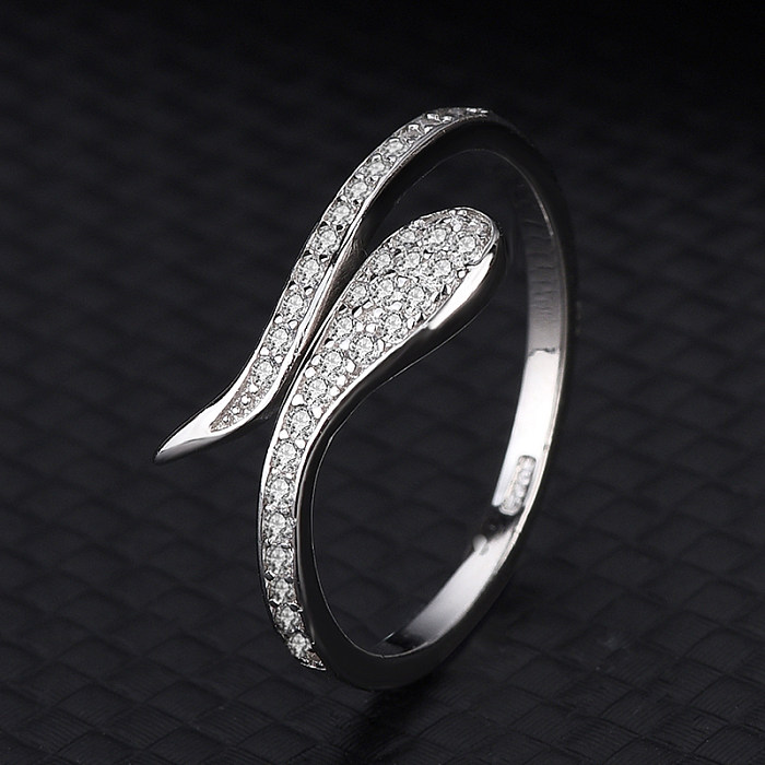 Silver Cubic Zirconia Snake Band Ring