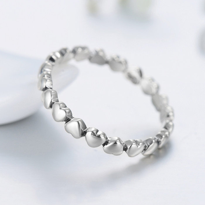 Solid Hearts Stackable Band Ring