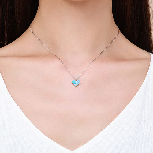 Sterling Silver Turquoise Heart Necklaces