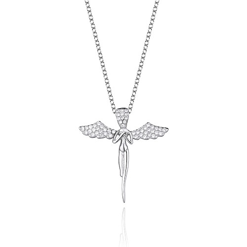 Collier pendentif ailes d'ange en zircone cubique
