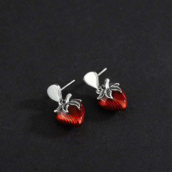 Vintage Strawberry Stud Dangle Earrings