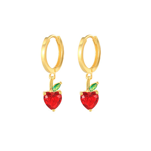 Kids  Silver Apple Fruit Hoop Earrings