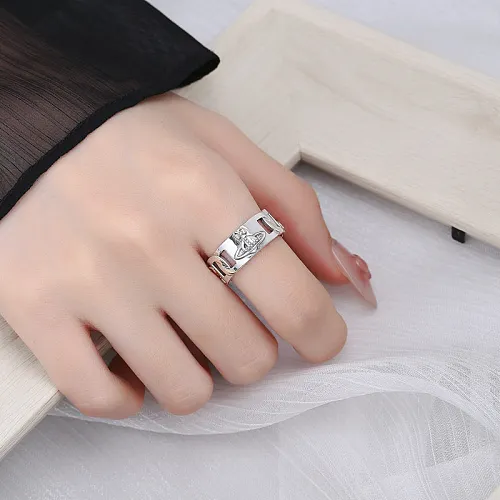 Silver Saturn Star Toe Rings