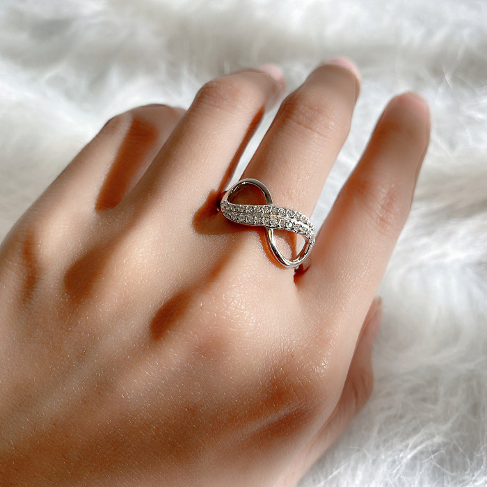 Silver Cubic Zirconia Infinity Band Ring
