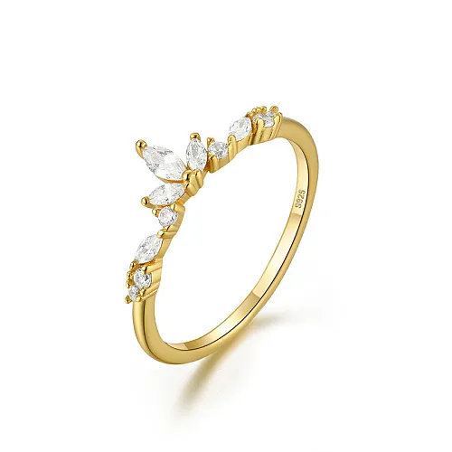 Silver Cubic Zirconia Crown Band Ring