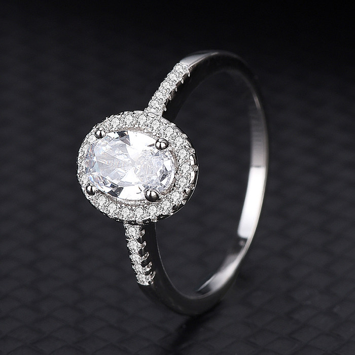 Silver Cubic Zirconia Solitaire Ring