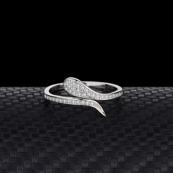 Silver Cubic Zirconia Snake Band Ring
