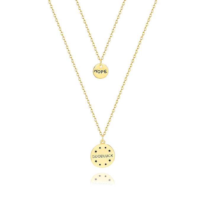 Halskette mit Buchstaben „Hoffnung und viel Glück“ aus Sterlingsilber