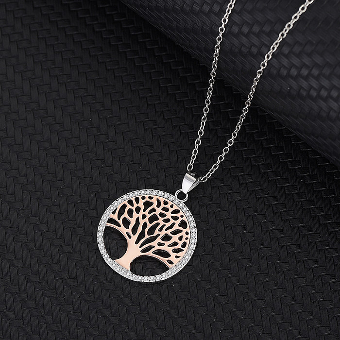 Cubic Zirconia Family Tree Pendant Necklace