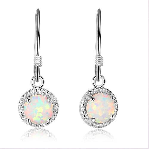 Boucle d'oreille pendante en opale de zircone vintage