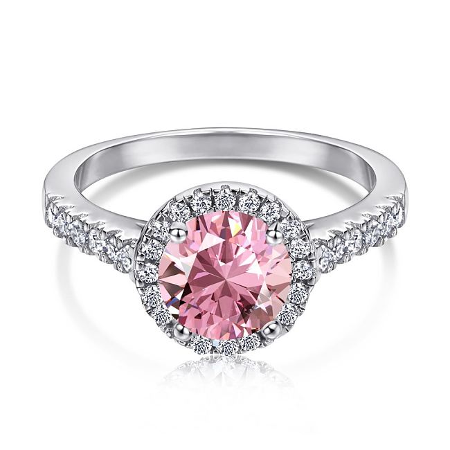 Luxury Round Zirconia Wedding Solitaire Ring