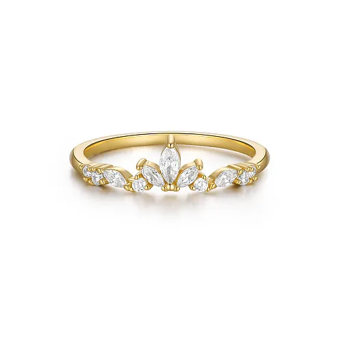 Silver Cubic Zirconia Crown Band Ring