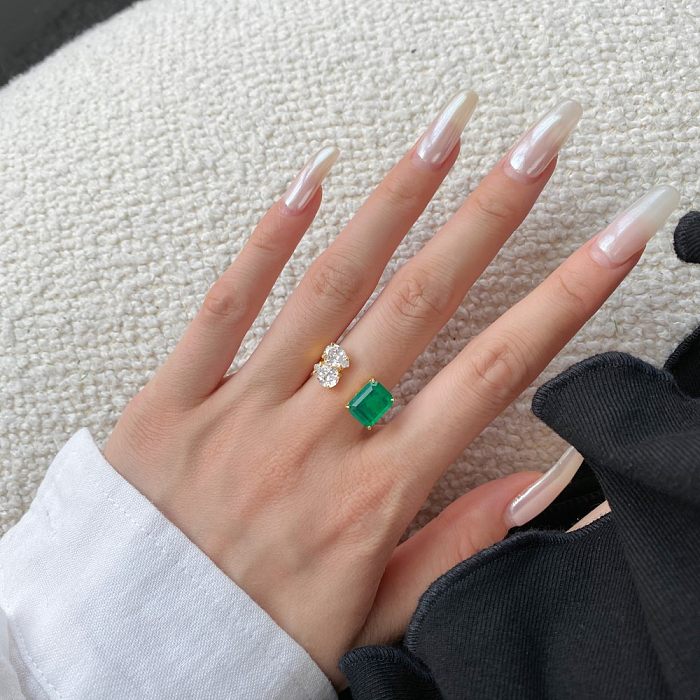 Unique Emerald Zirconia Toe Ring