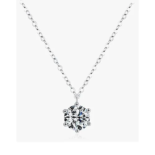 Sterling Silver Sparkle Round Zirconia Necklaces
