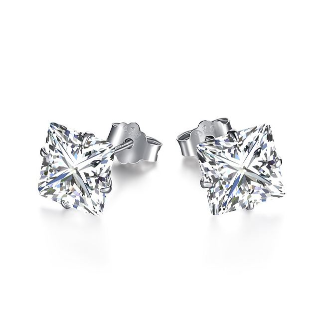 A Square Zirconia Stud Earring