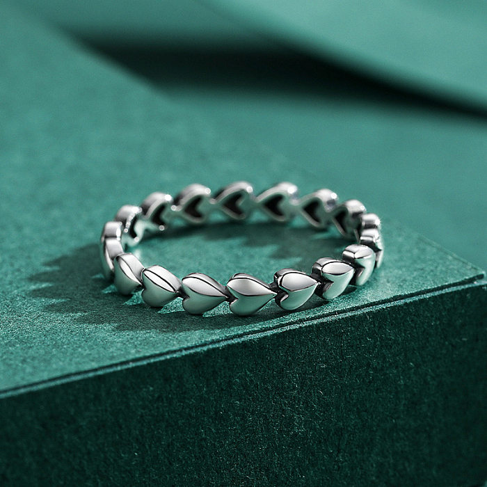 Solid Hearts Stackable Band Ring