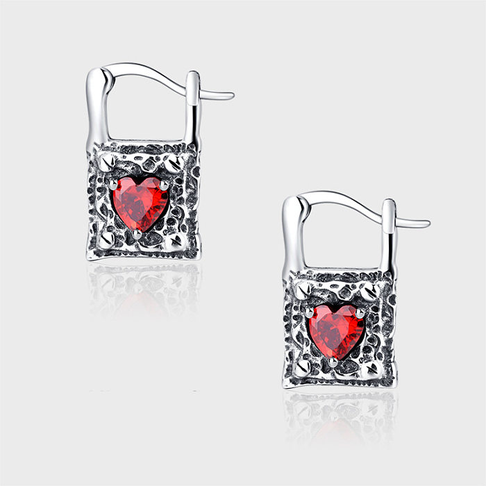 Vintage Heart Hammered Hoop Earrings
