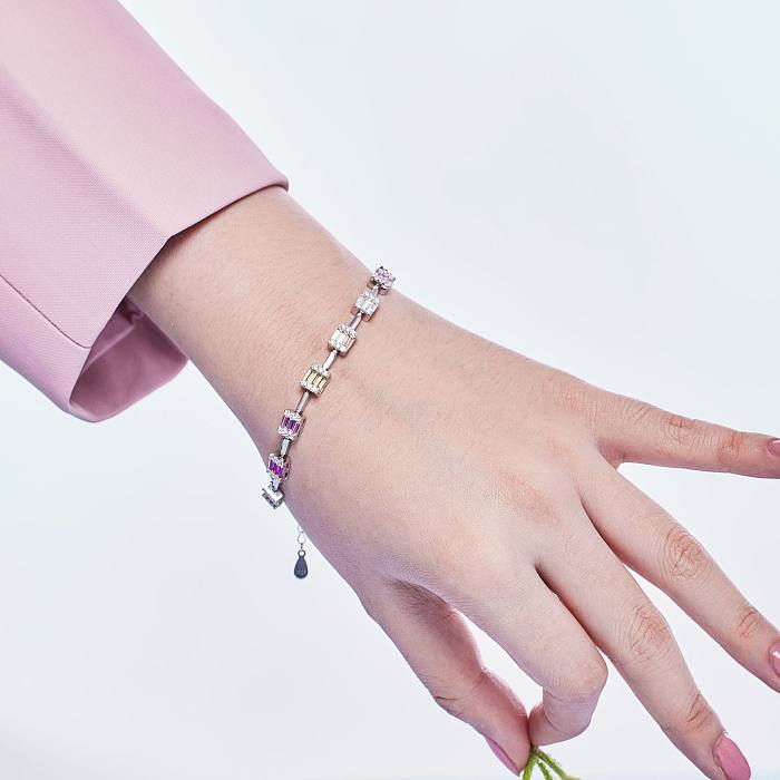 Luxury Rainbow Zirconia Tennis Chain Bracelet