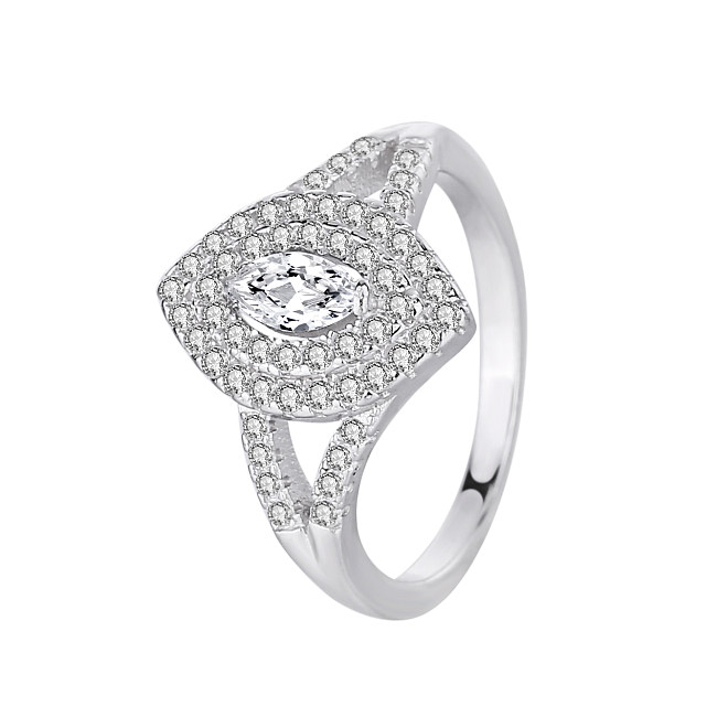 Silver Cubic Zirconia Solitaire Ring