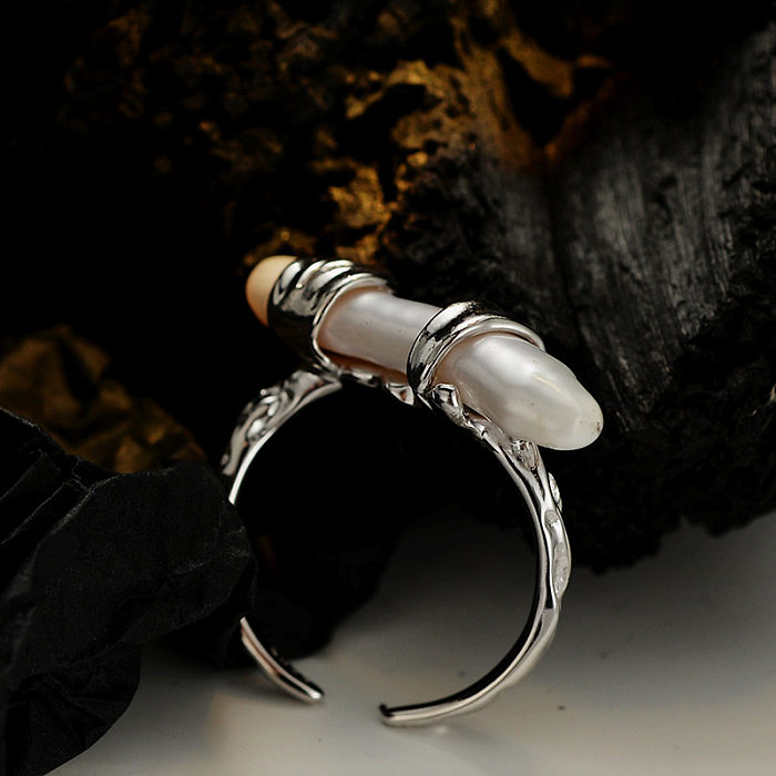 Baroque Stick Pearl Open Rings