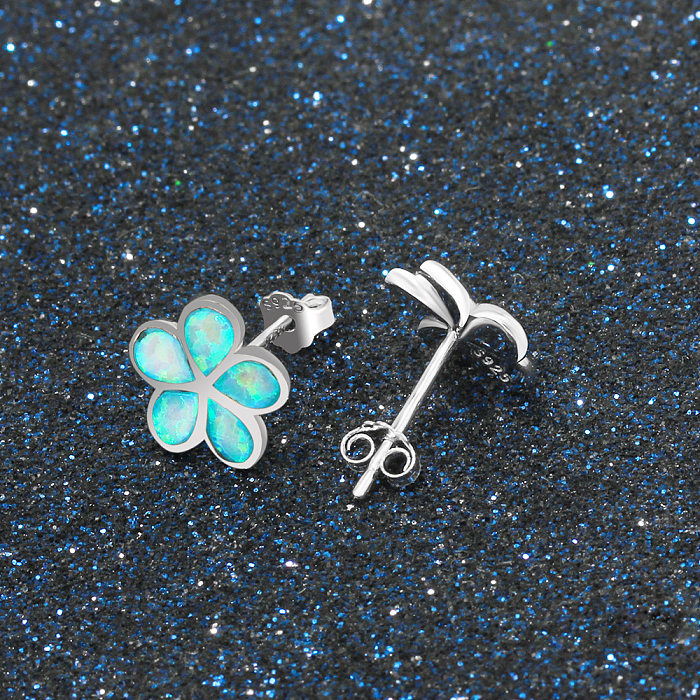 Bloom Blue Opal Stud Earring