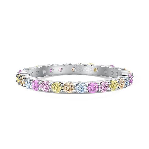 Shiny Rainbow Bubble Zirconia Band Ring