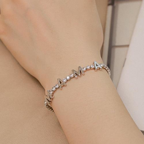 Zirconia MAMA Letters Tennis Bracelet