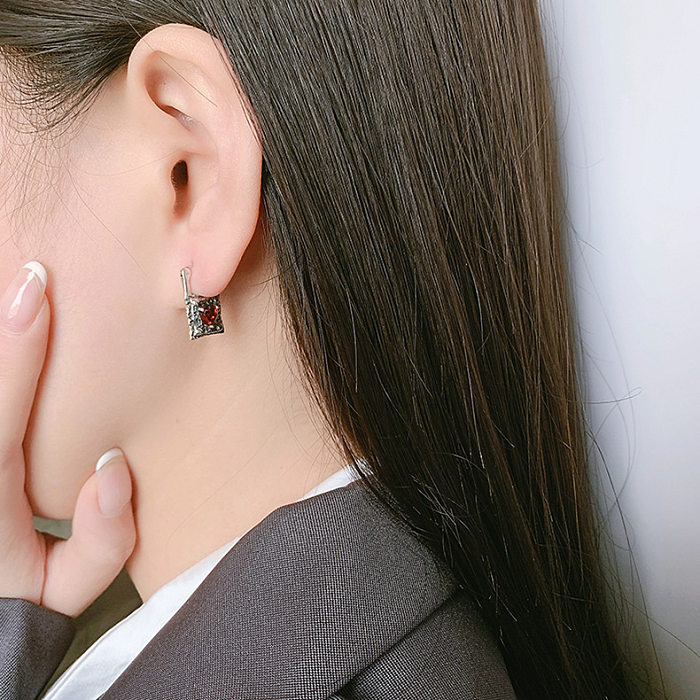 Vintage Heart Hammered Hoop Earrings