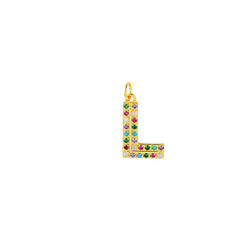 Colorful Zirconia Silver Sterling Letter L Pendant
