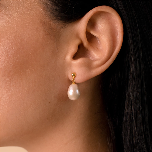 Boucles d'oreilles à tige en argent sterling et perles