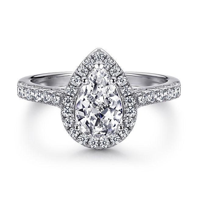 Sterling Silver A Zirconia Teardrop Solitaire Rings