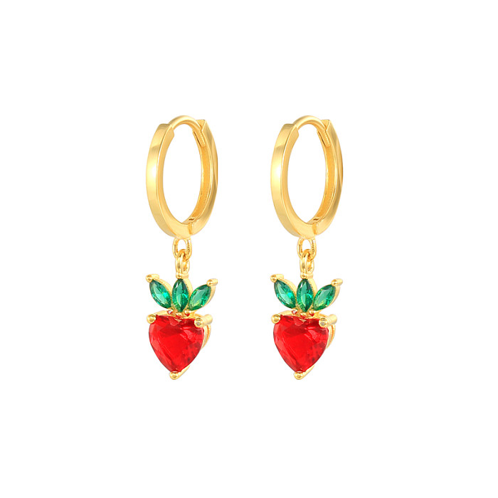 Kids  Silver Strawberry Fruit Hoop Earrings