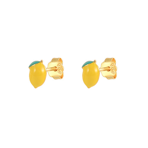 Kids  Silver Mango Fruit Stud Earrings