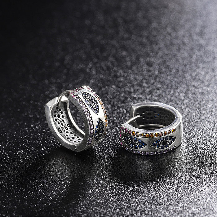 Vintage Zirconia Wide Huggie Hoop Earrings