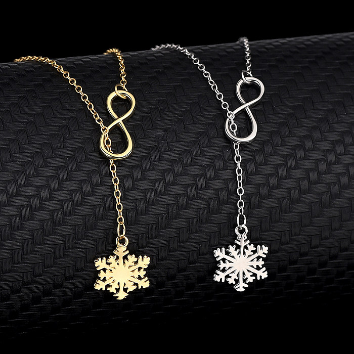 Snowflake Infinity Pendant Necklace