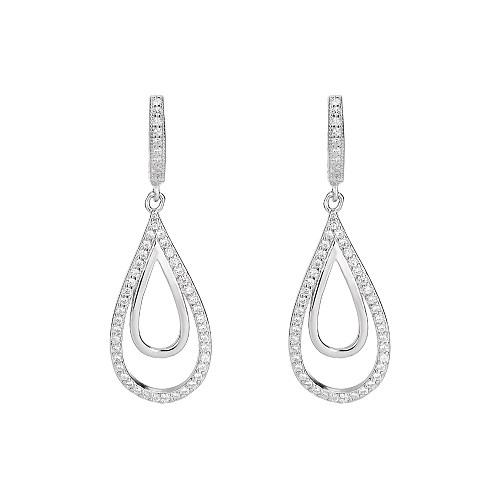 Silver Waterdrop Hoop Earring