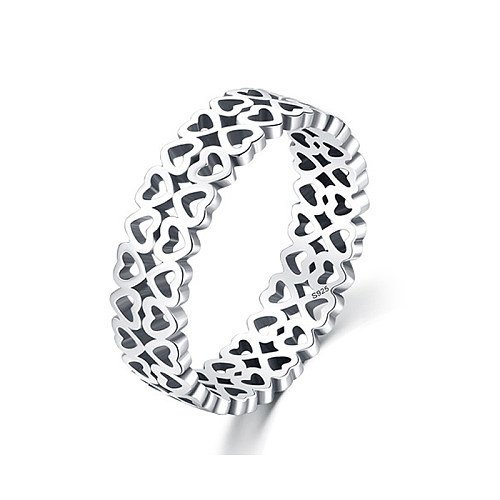 Hollow Hearts Stackable Band Ring