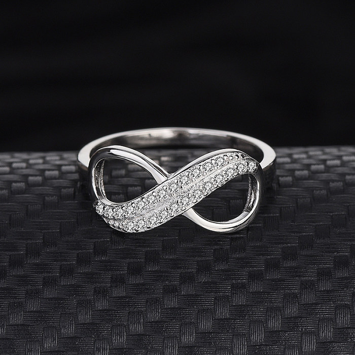 Silver Cubic Zirconia Infinity Band Ring