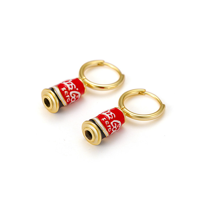Pendientes Aros Coca Cola Plata Infantil
