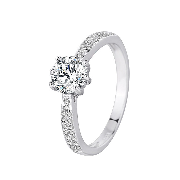 Silver Cubic Zirconia Solitaire Ring