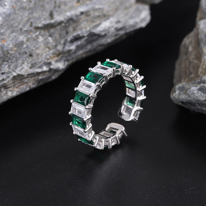 Full White Emerald Zirconia Open Rings