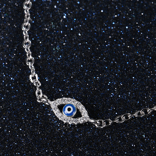 Pulseiras de prata esterlina CZ Evil Eye