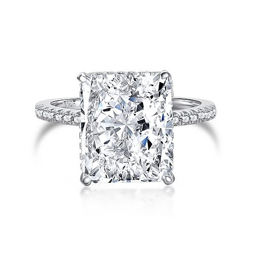 A Radiant Cut Zirconia Engagement Solitaire Ring