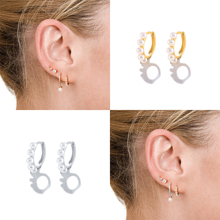 mm Silver Pearl Hoop Earring