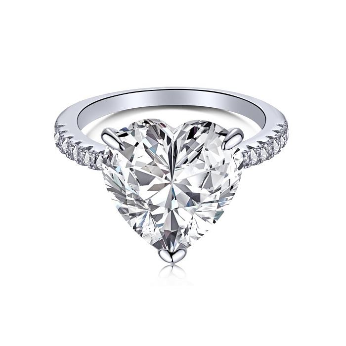 Sterling Silver CZ Love Heart Rings