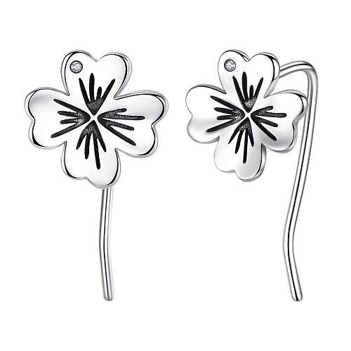 Boucles d'oreilles à tige en argent sterling avec fleurs vintage