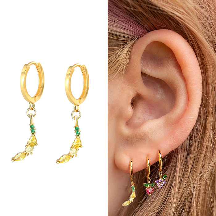 Kids  Silver Peach Fruit Hoop Earrings